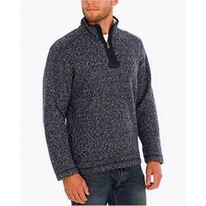 Orvis Classic Collection Mens XL Navy Blue Sherpa Lined Quarter Zip Pullover